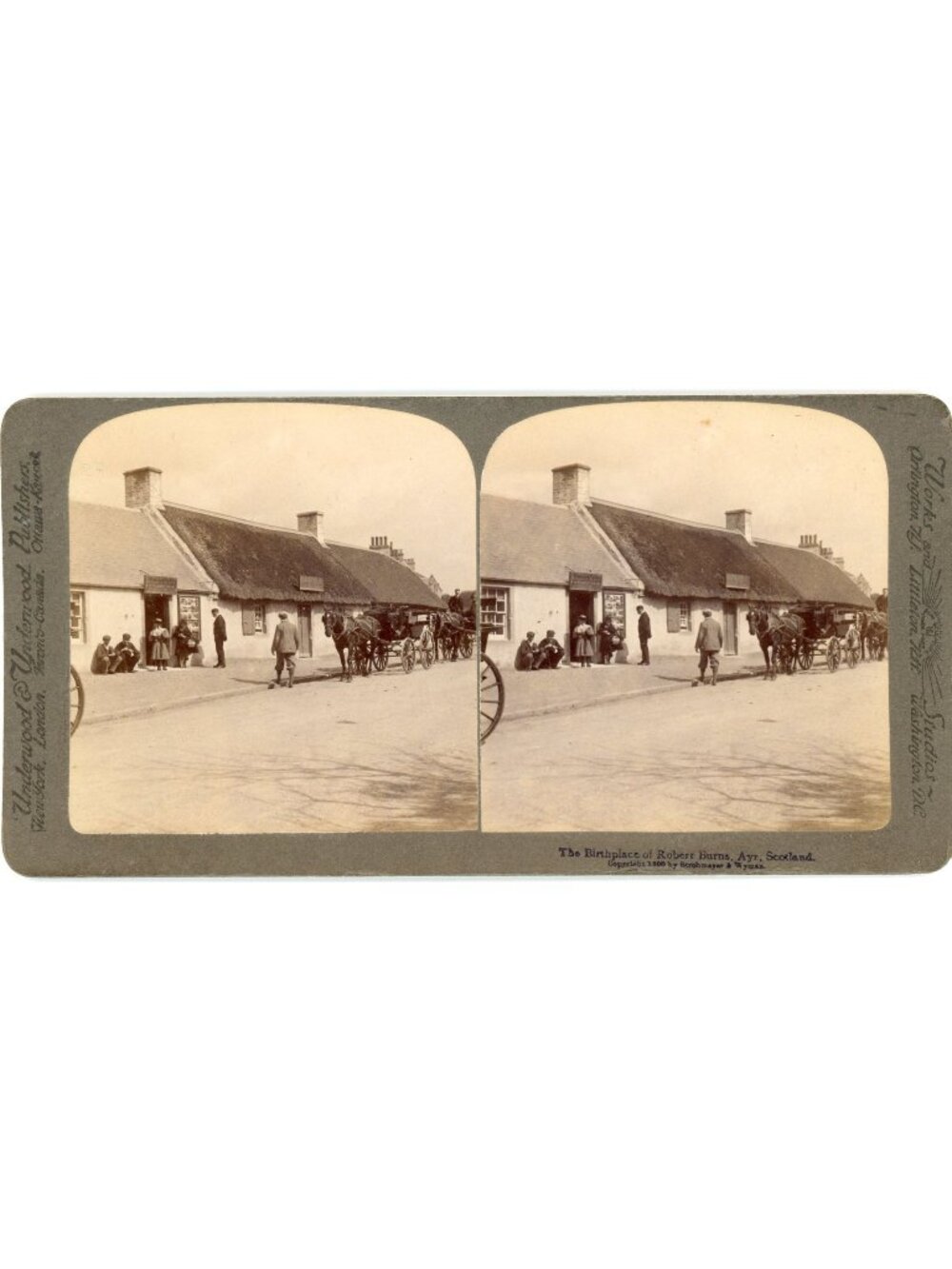 1900 Robert Burns Birthplace Ayr Scotland Antique Stereoview Underwood Photo